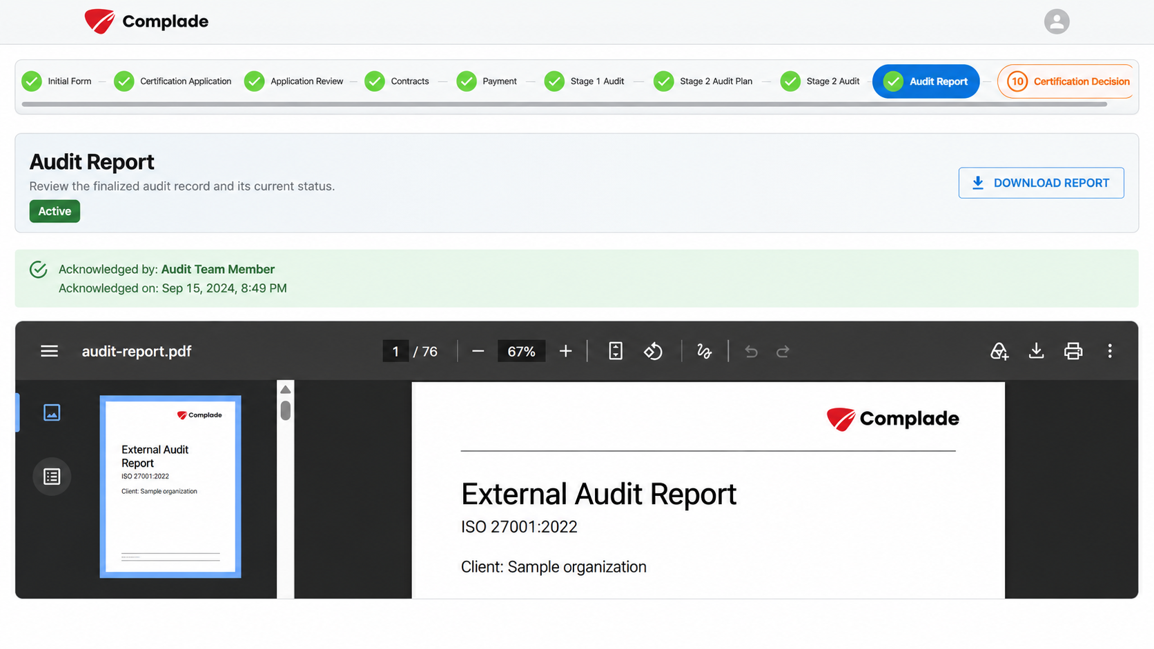 Complade portal preview: Read the audit report